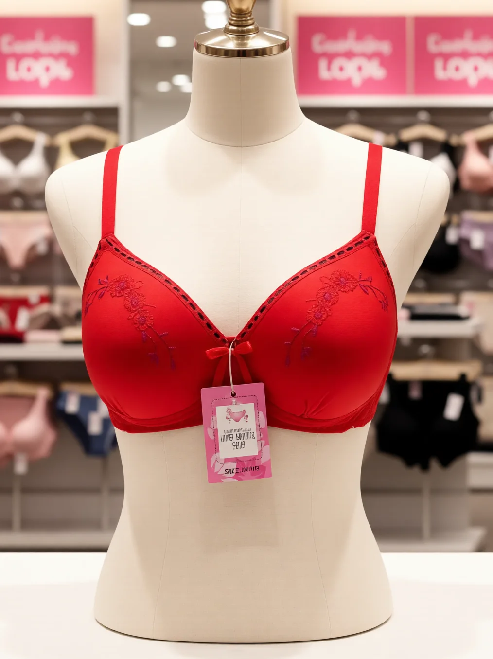 Women’s Floral Embroidered Foam-Padded Full-Coverage Bra
