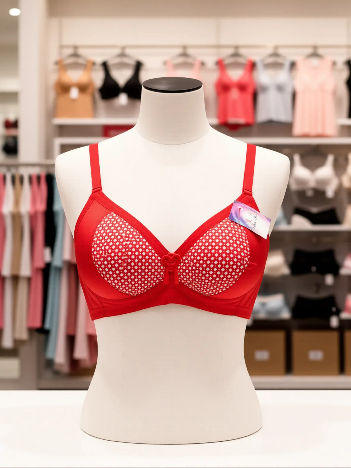 Women’s Polka Dot Foam-Padded Full-Coverage Bra