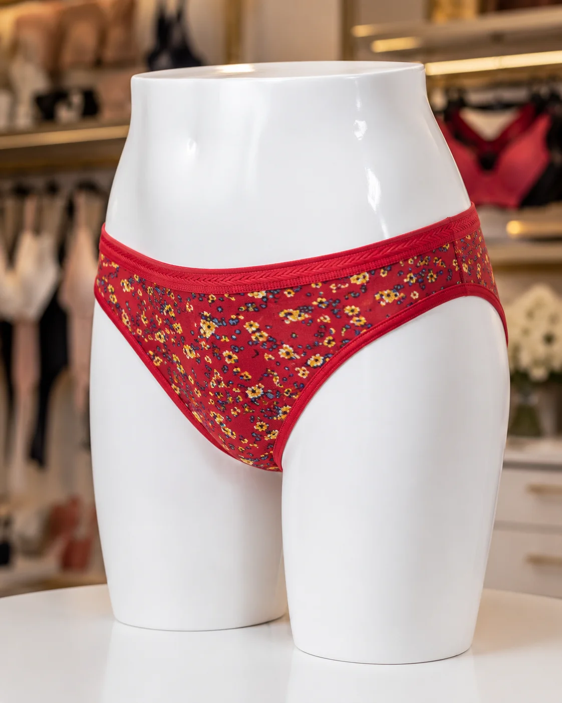 Women’s Floral Print Cotton Mid-Rise Bikini Briefs