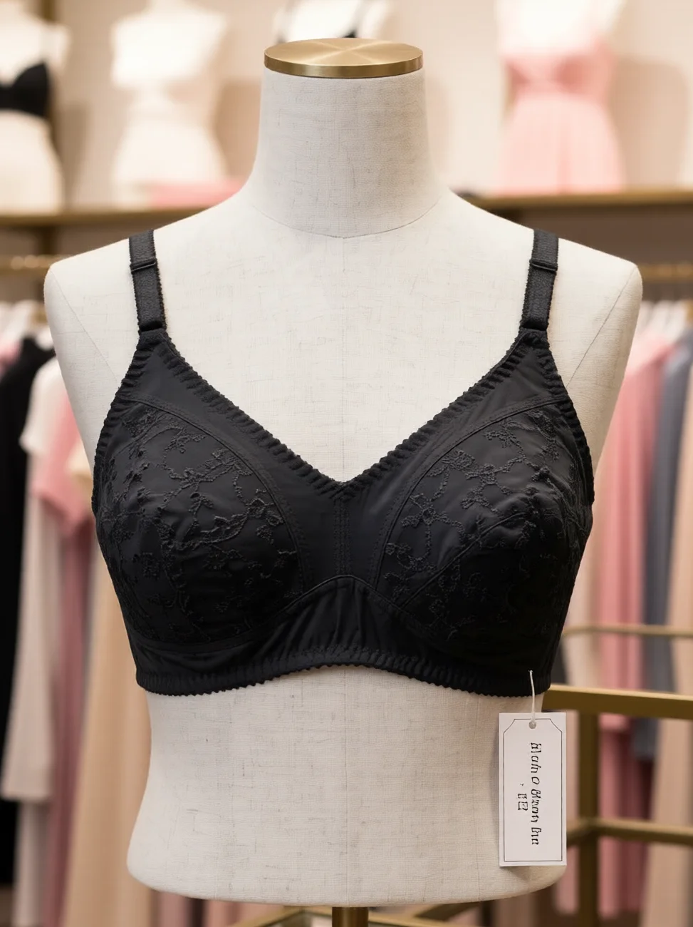 Women’s Floral Embroidered Cotton Non-Padded Full-Coverage Bra