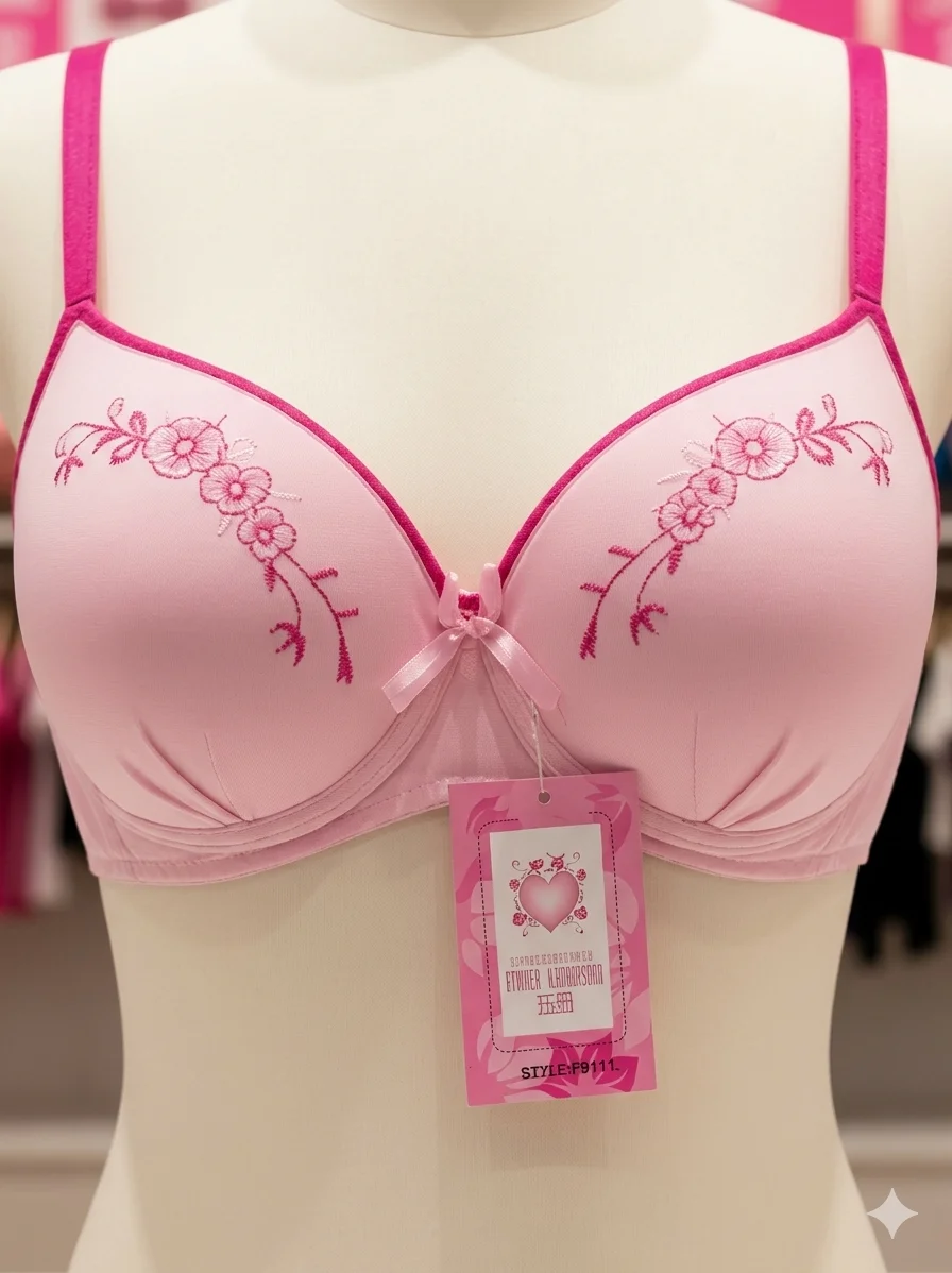 Women’s Floral Embroidered Foam-Padded Full-Coverage Bra