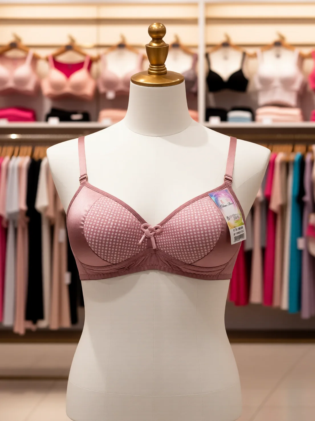 Women’s Polka Dot Foam-Padded Full-Coverage Bra