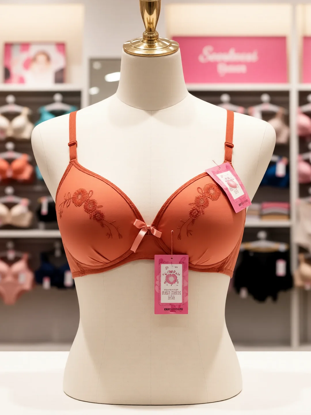 Women’s Floral Embroidered Foam-Padded Full-Coverage Bra