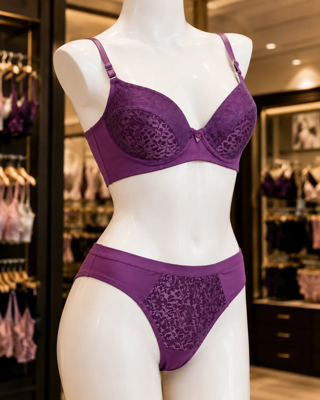 Women’s Floral Lace Padded Bra & Panty Set