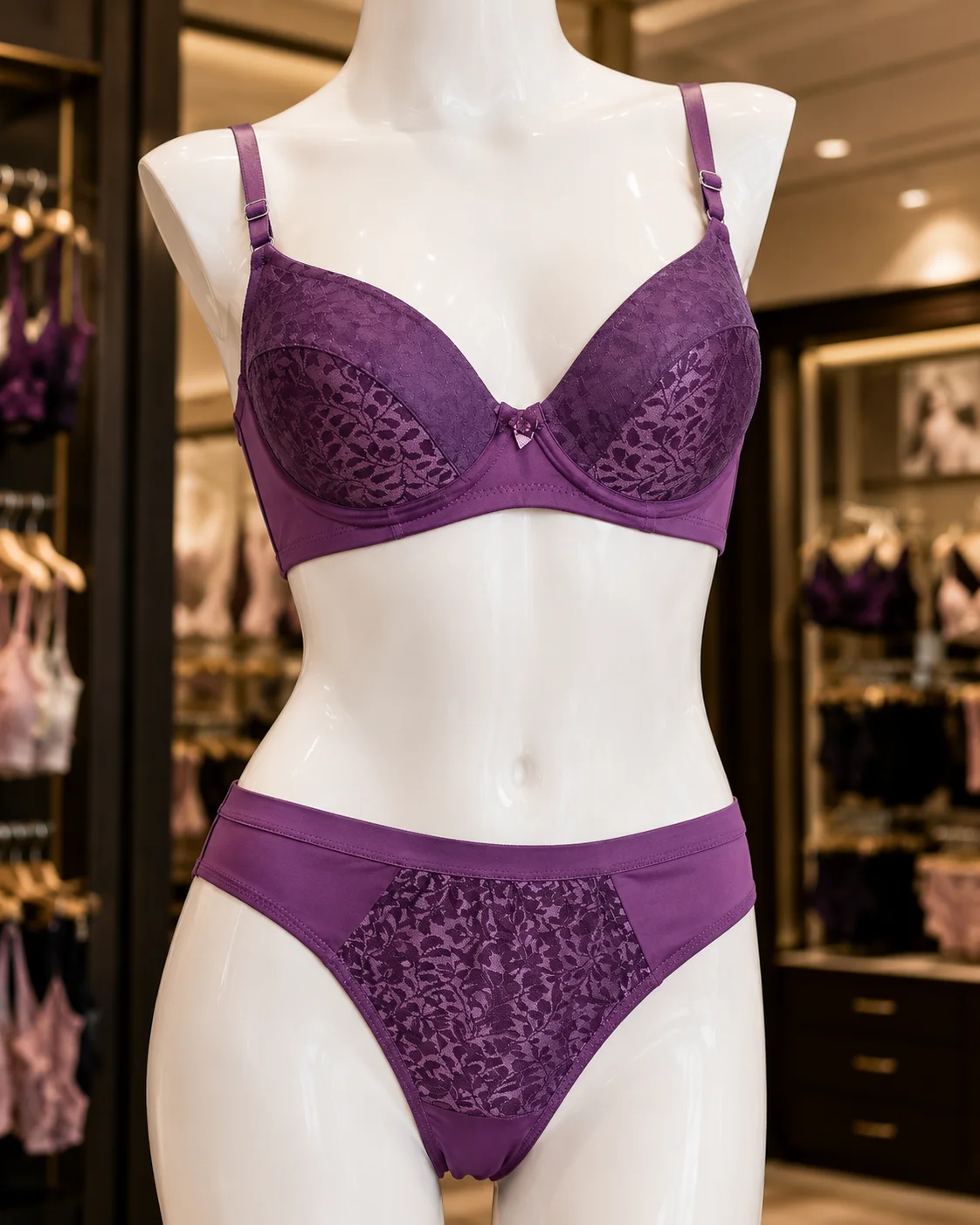Women’s Floral Lace Padded Bra & Panty Set