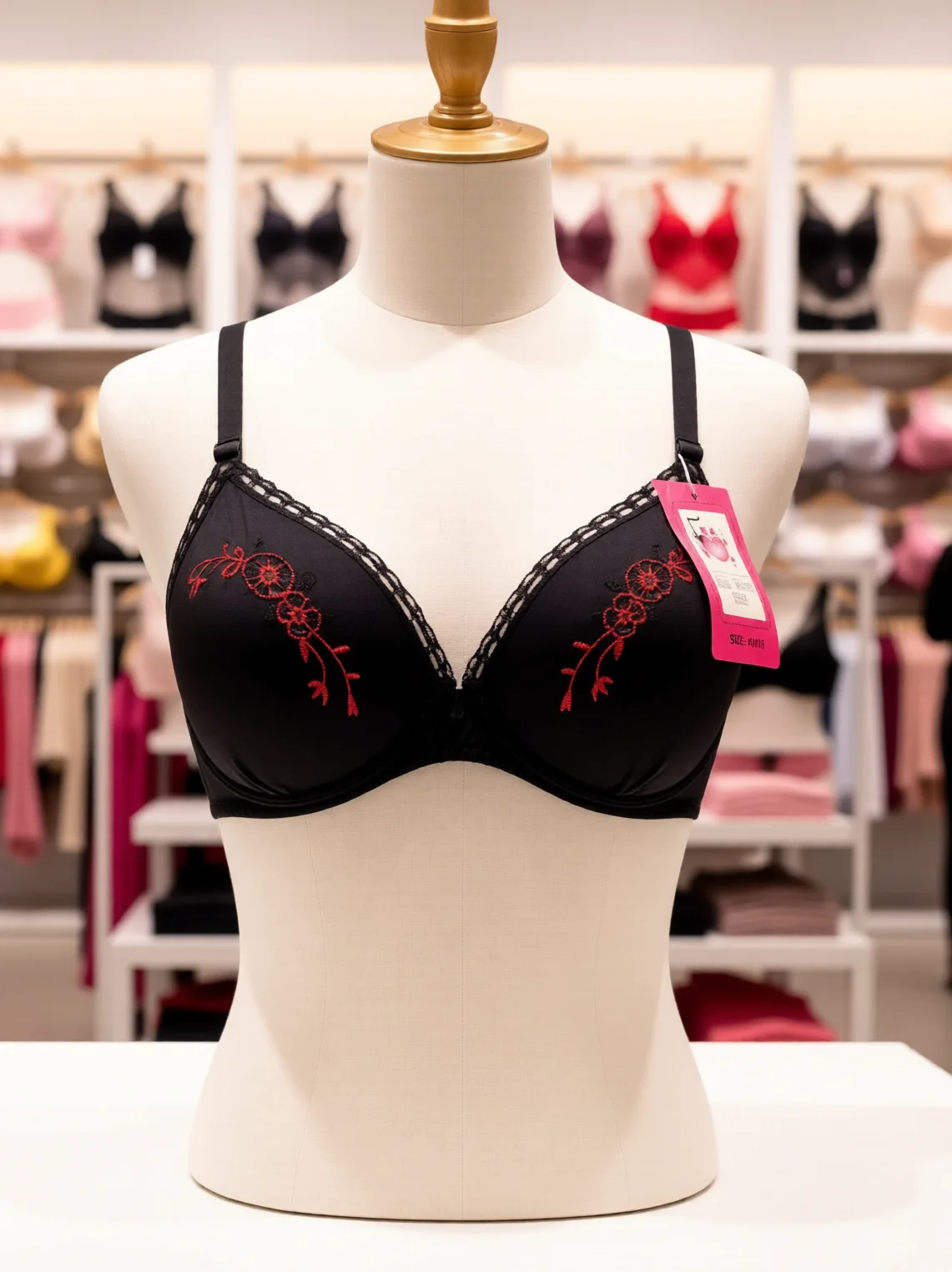 Women’s Floral Embroidered Foam-Padded Full-Coverage Bra