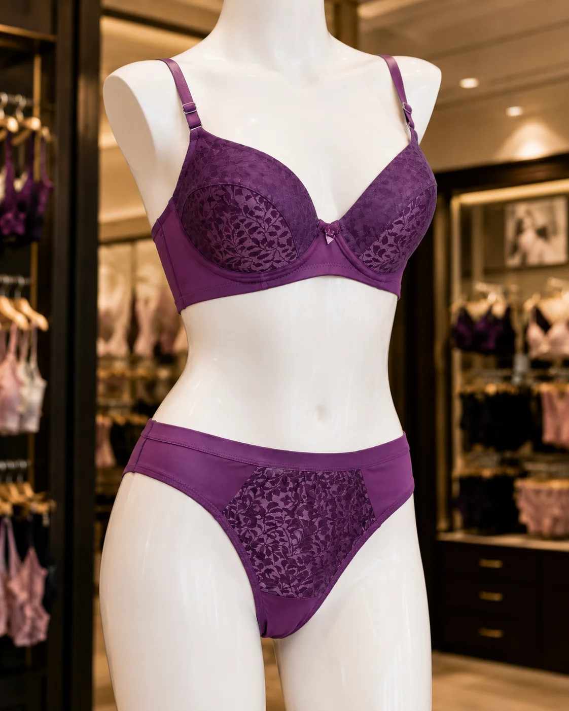 Women’s Floral Lace Padded Bra & Panty Set
