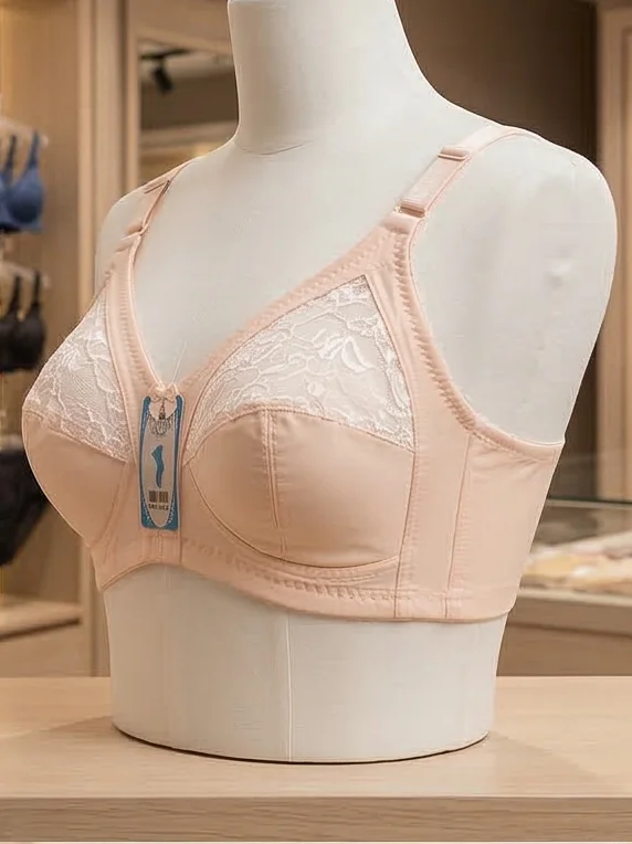 Women’s Premium Lace-Panel Non-Padded Full-Coverage Bra