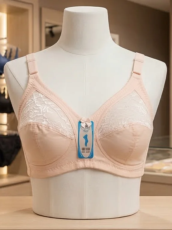 Women’s Premium Lace-Panel Non-Padded Full-Coverage Bra