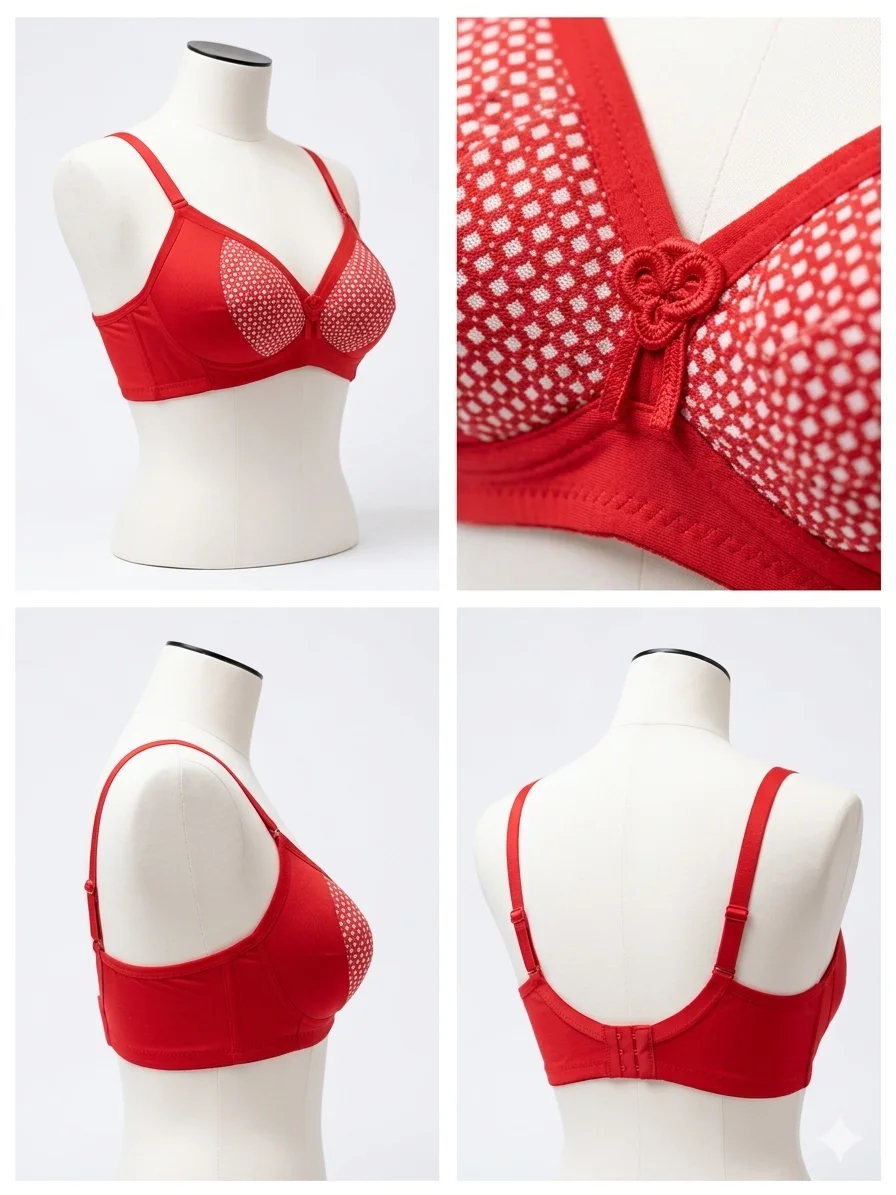 Women’s Polka Dot Foam-Padded Full-Coverage Bra