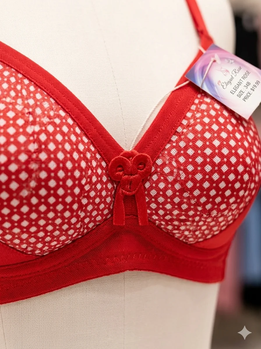 Women’s Polka Dot Foam-Padded Full-Coverage Bra