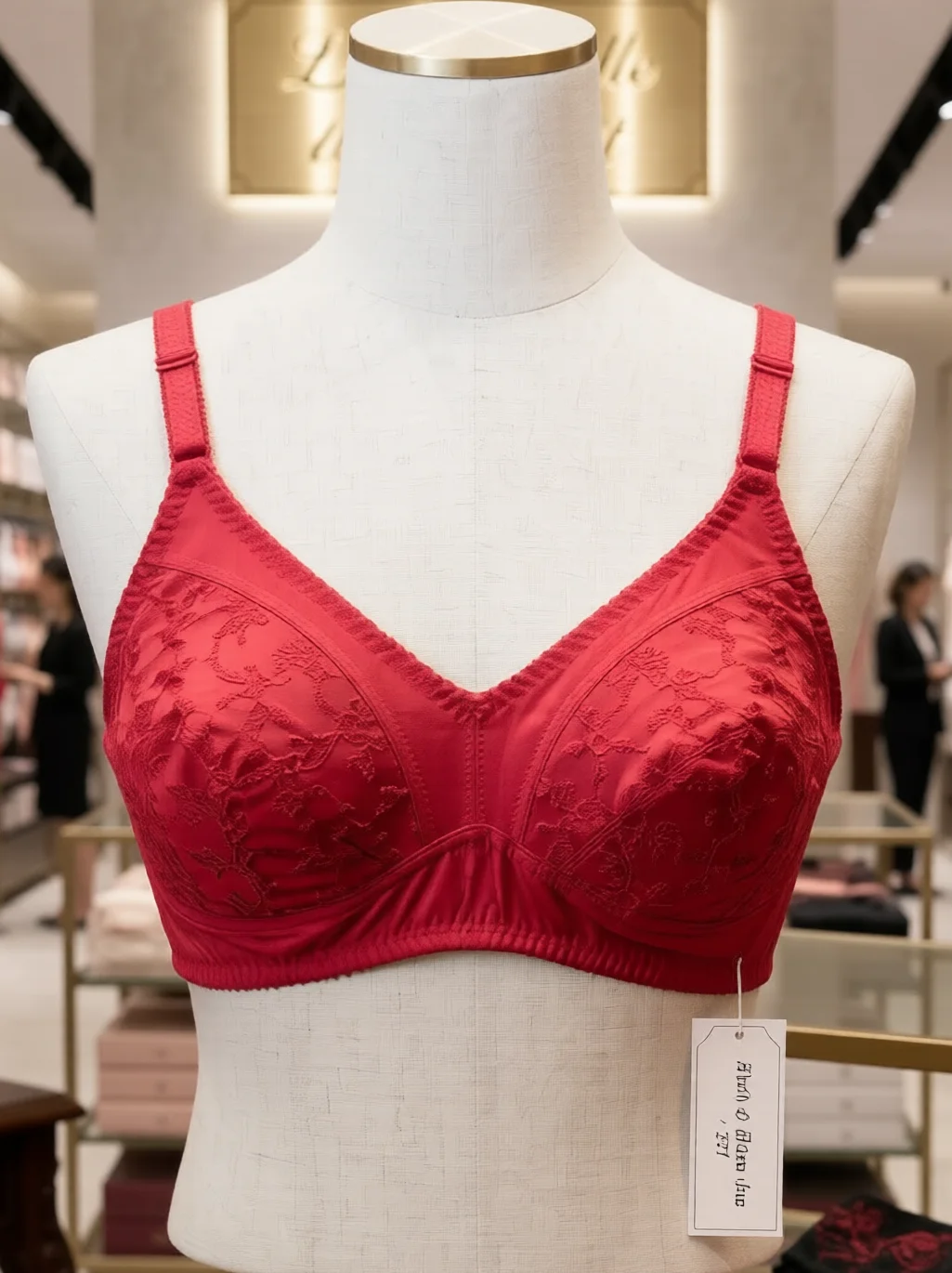 Women’s Floral Embroidered Cotton Non-Padded Full-Coverage Bra