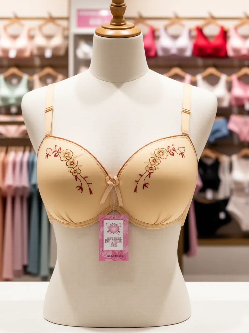 Women’s Floral Embroidered Foam-Padded Full-Coverage Bra