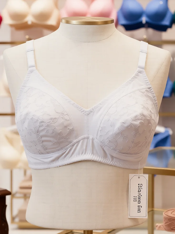Women’s Floral Embroidered Cotton Non-Padded Full-Coverage Bra