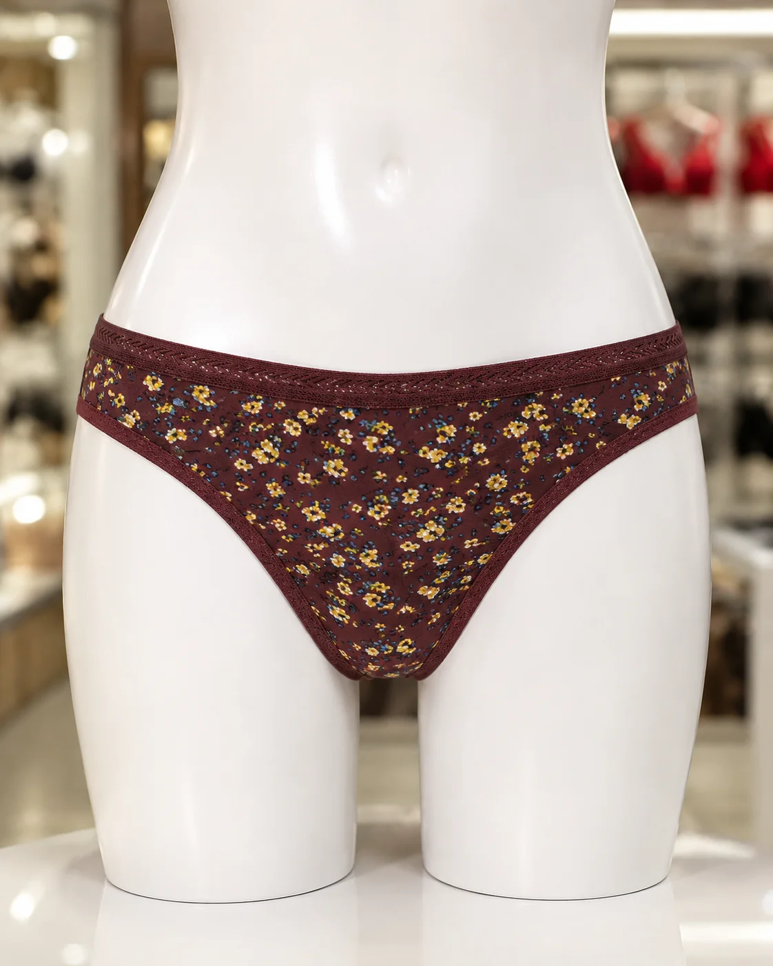 Women’s Floral Print Cotton Mid-Rise Bikini Briefs