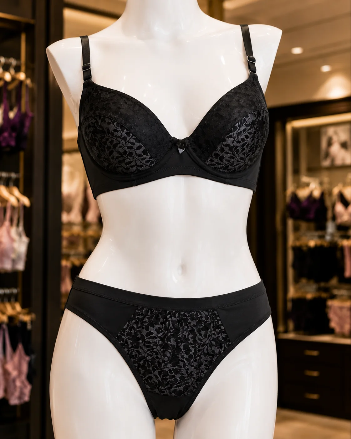 Women’s Floral Lace Padded Bra & Panty Set
