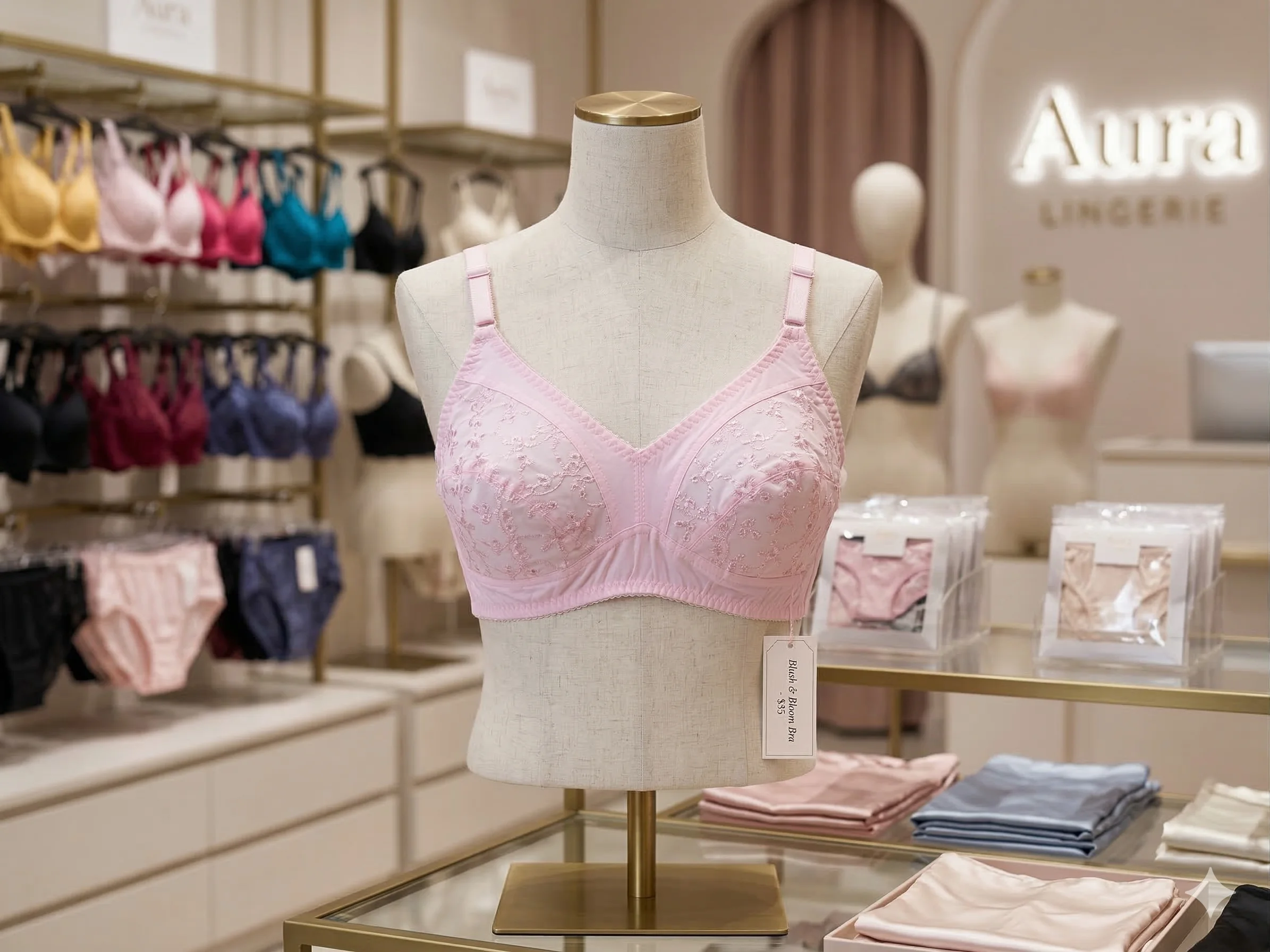 Women’s Floral Embroidered Cotton Non-Padded Full-Coverage Bra