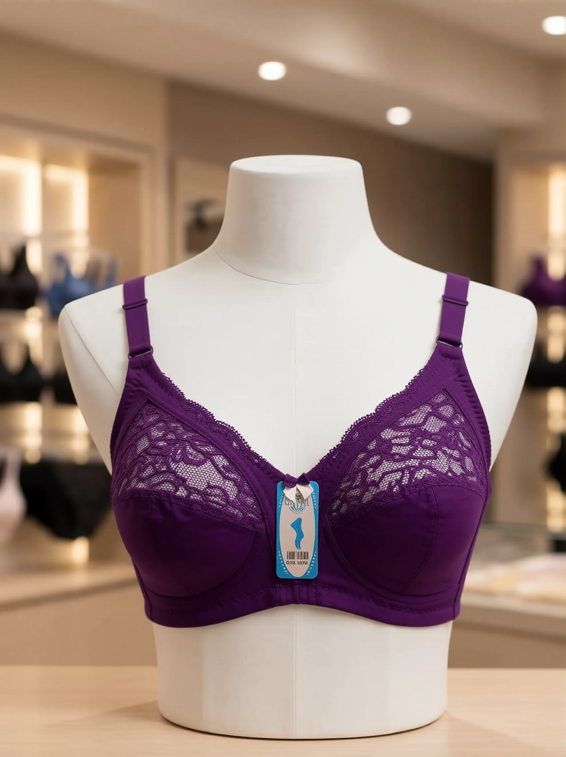 Women’s Premium Lace-Panel Non-Padded Full-Coverage Bra