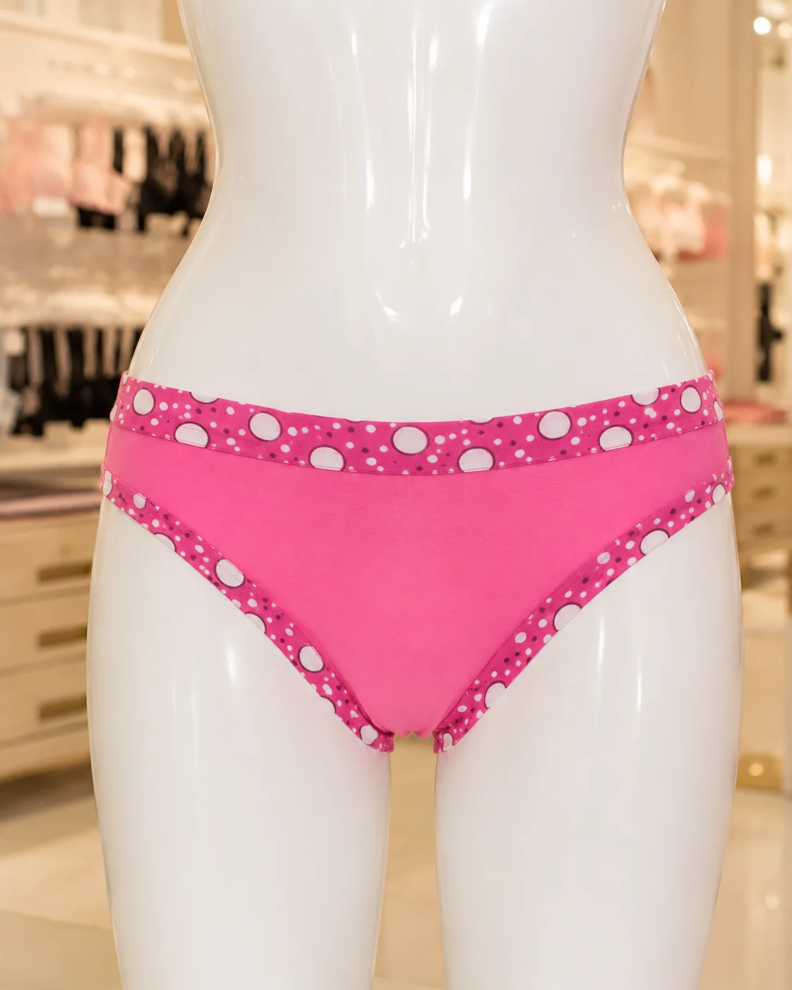 Women’s Cotton Bikini Briefs with Polka Dot Trim