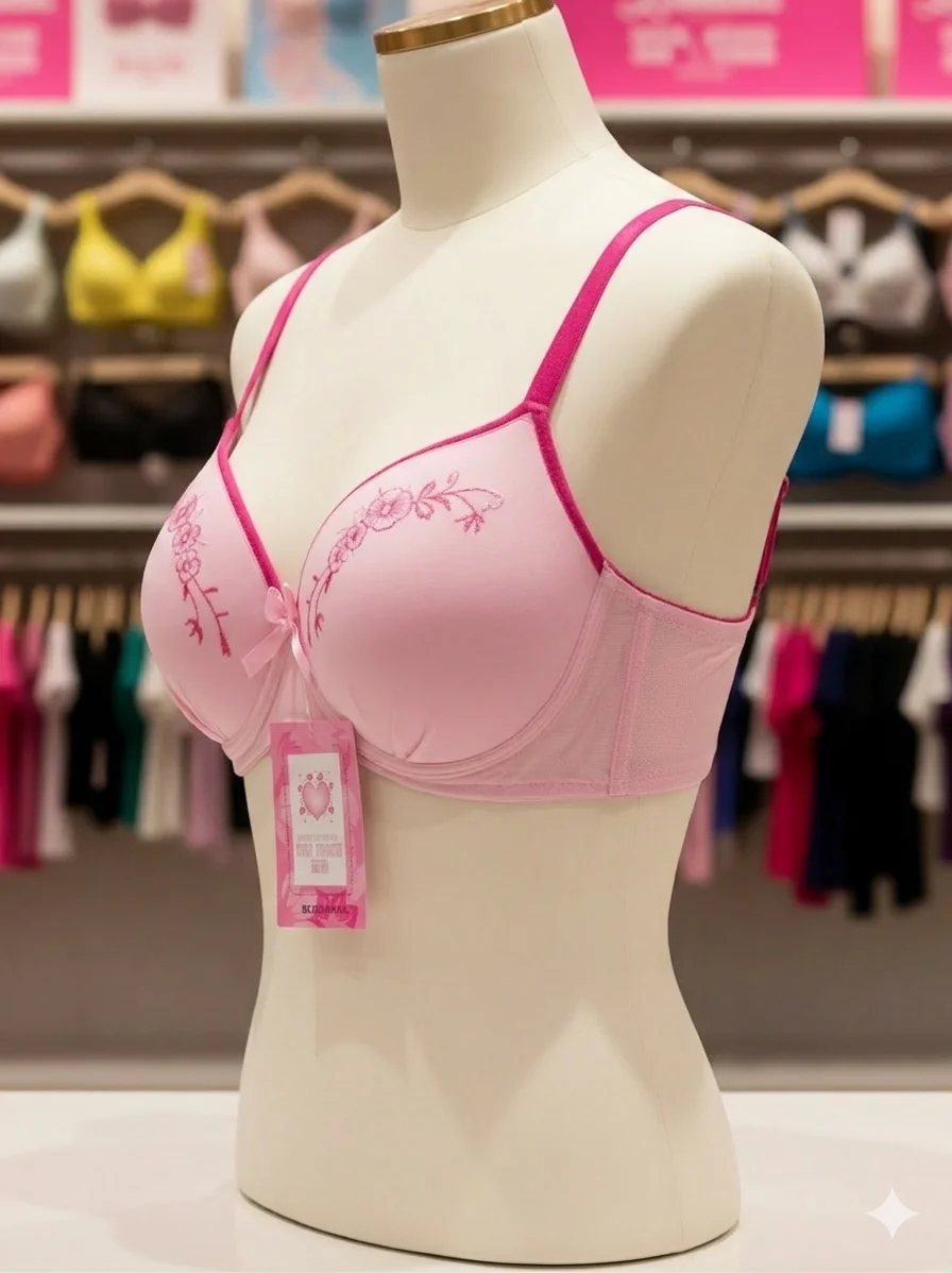 Women’s Floral Embroidered Foam-Padded Full-Coverage Bra